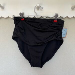 Shade & Shore Black Ruched Bikini Bottoms